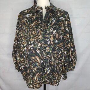 Ted Baker‎ Everette Camouflage Shirt Women’s 10 NWT Animals Wild Life Jungle